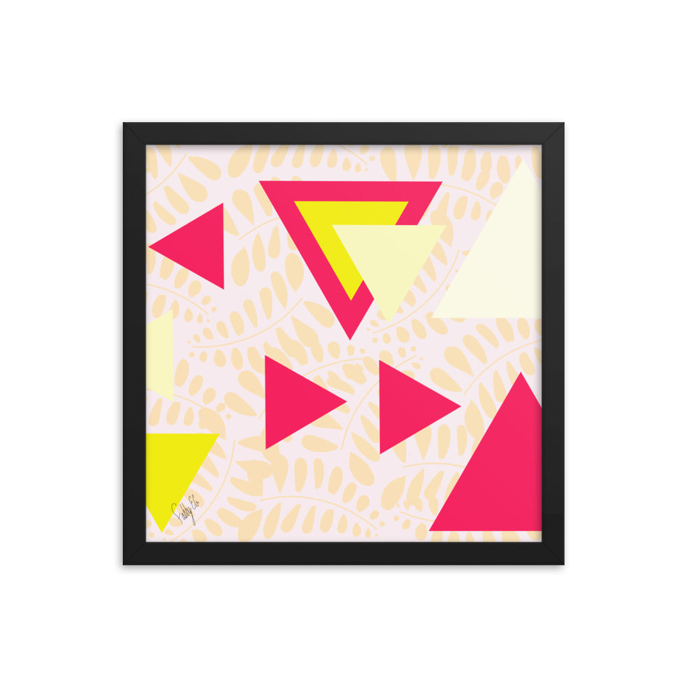 Triangular petals framed poster