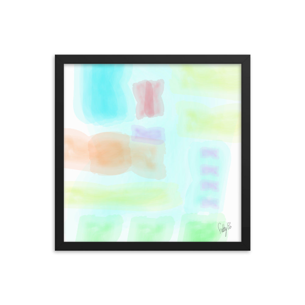 Watercolor abstract framed poster
