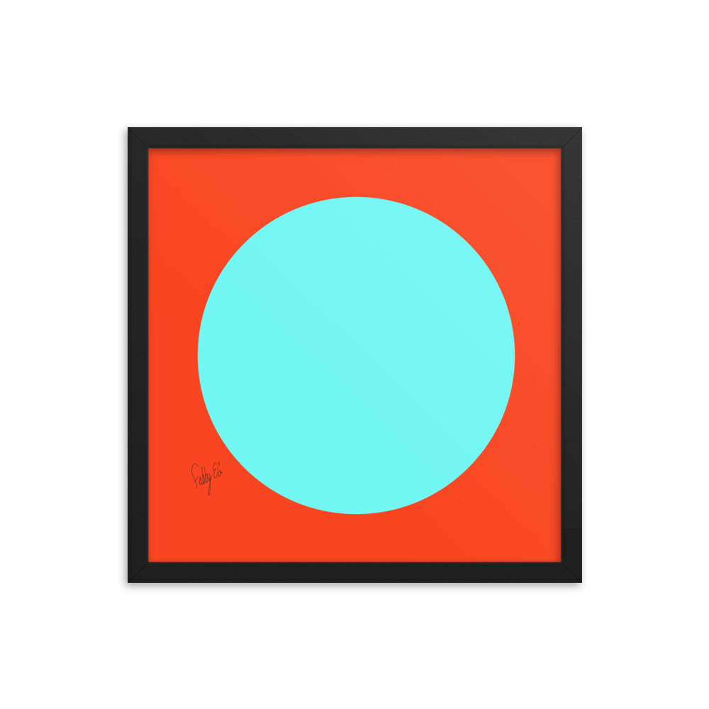 Circling around orange framed poster