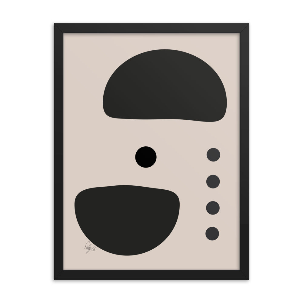 Dots taking sides Light pale framed poster