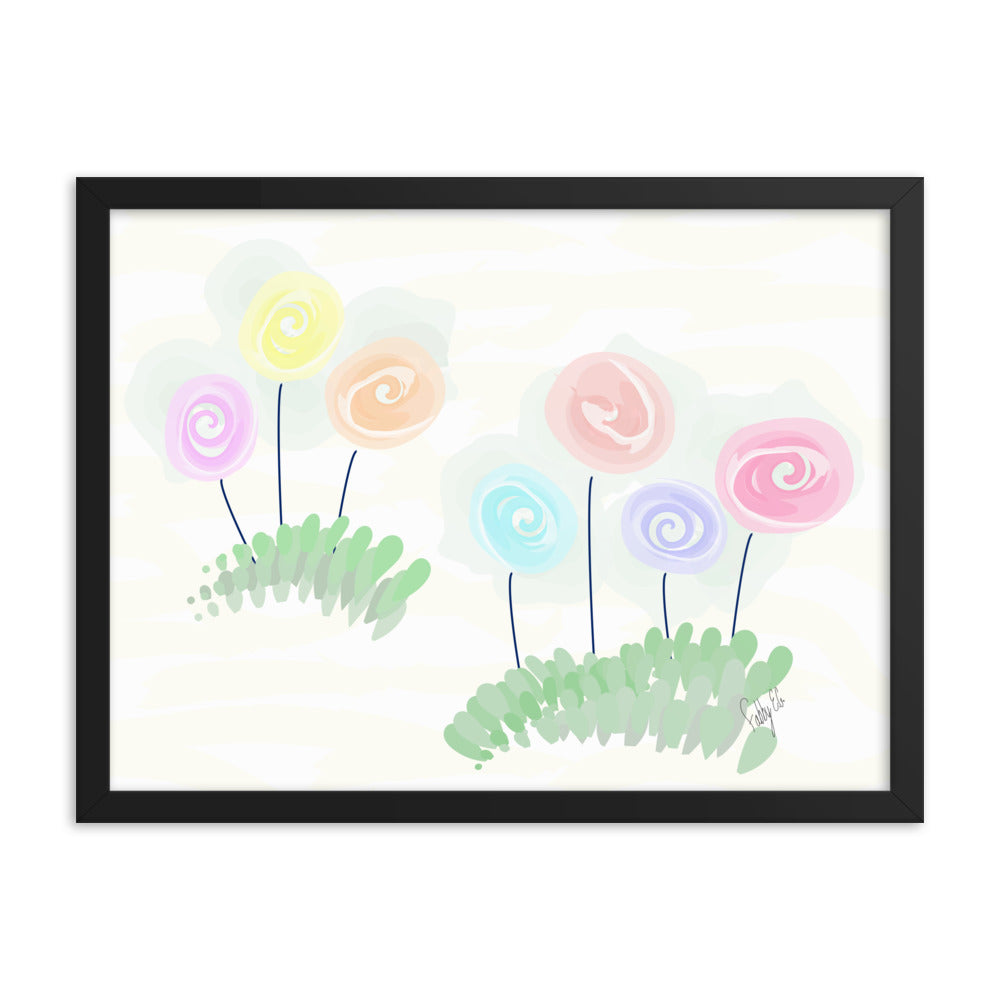 Women’s day flowers framed poster