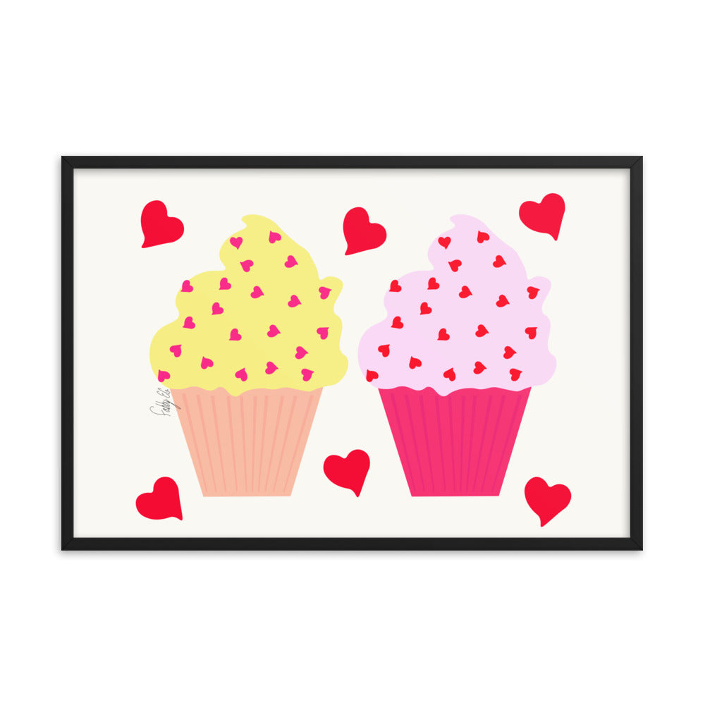 In memory of love cupcakes framed poster