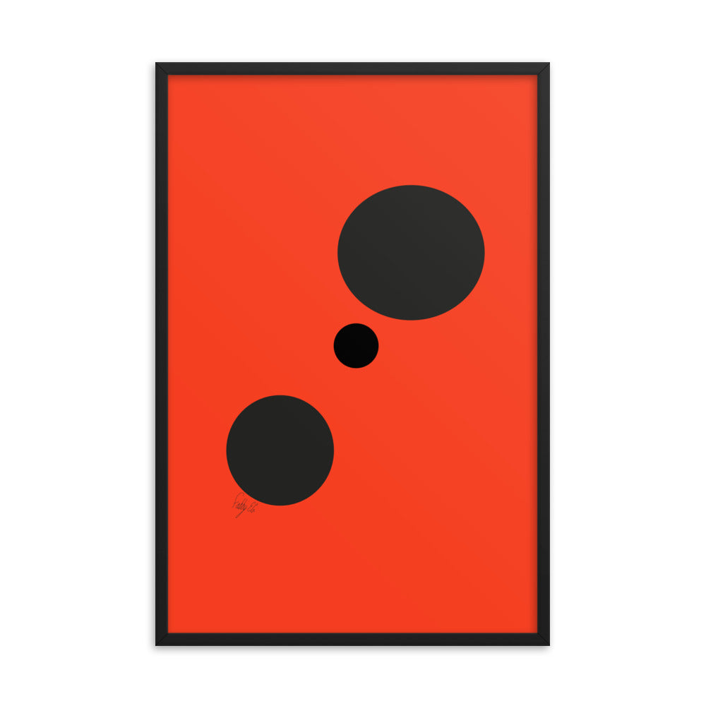 Dots orange framed poster