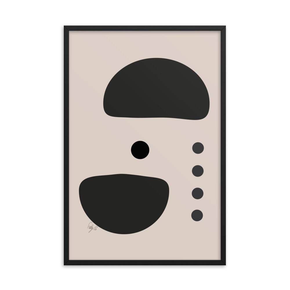 Dots taking sides Light pale framed poster