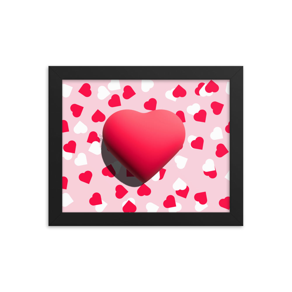 Valentines heart for love framed poster