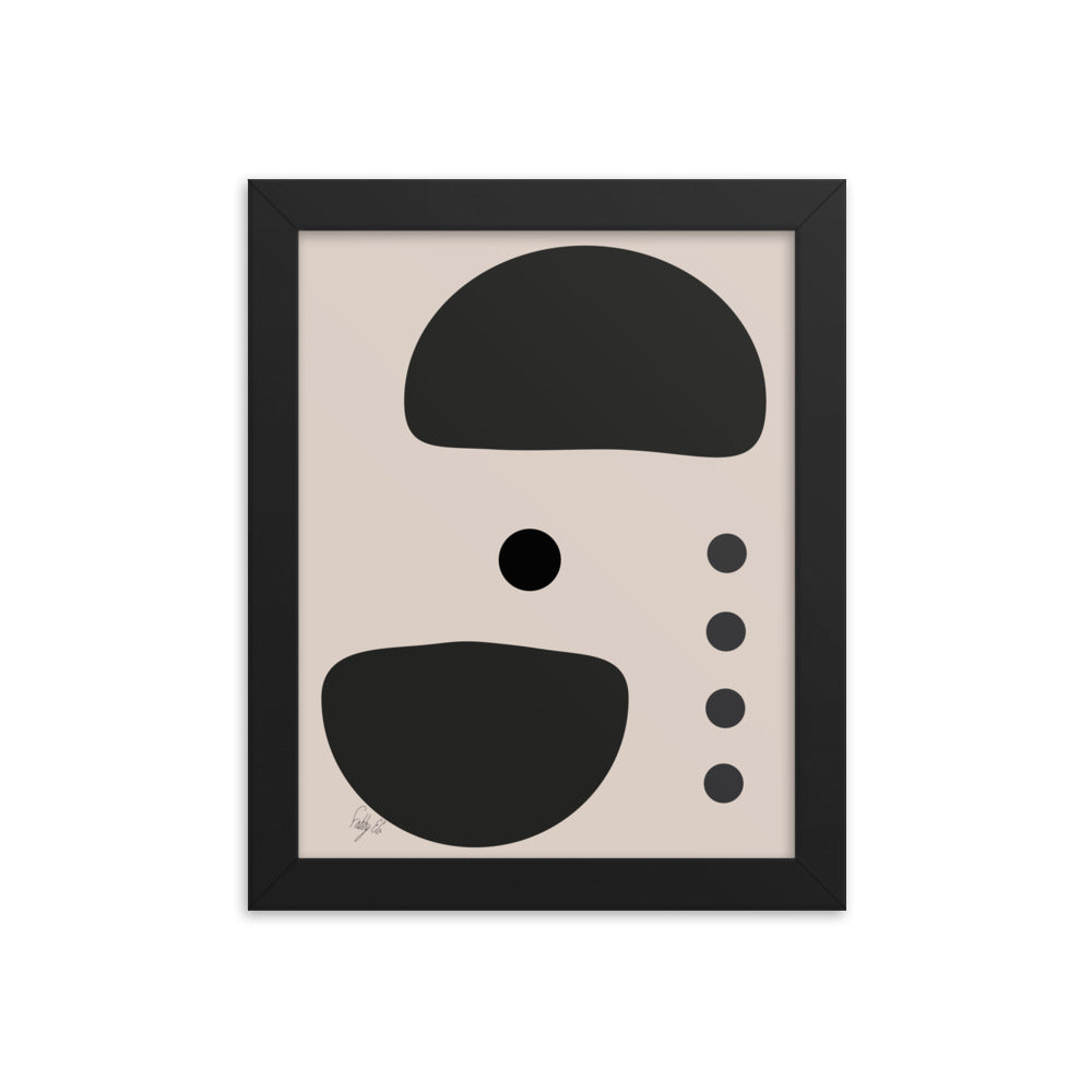 Dots taking sides Light pale framed poster