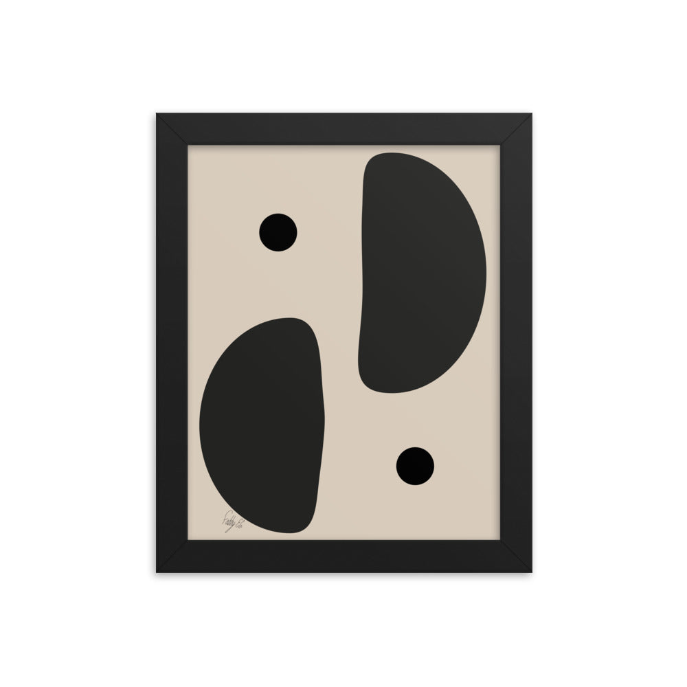 Mirror effect dots pale framed poster