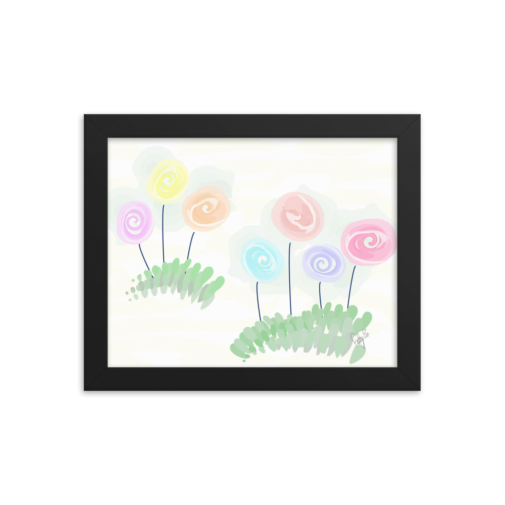 Women’s day flowers framed poster