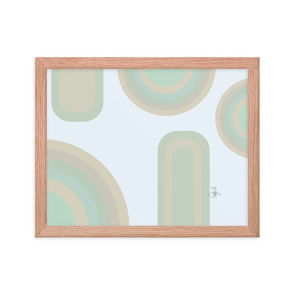 Neutral patterns blue framed poster