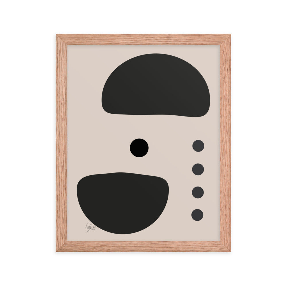 Dots taking sides Light pale framed poster