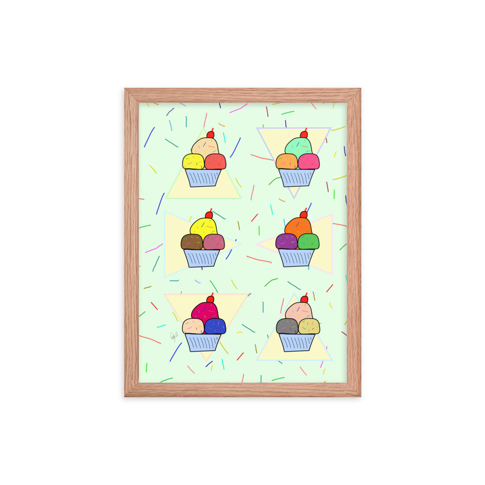 Ice cream time framed poster