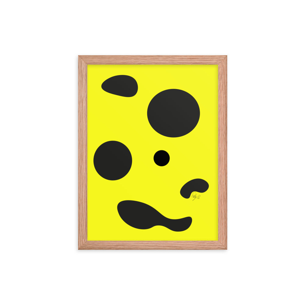 Dots yellow framed poster