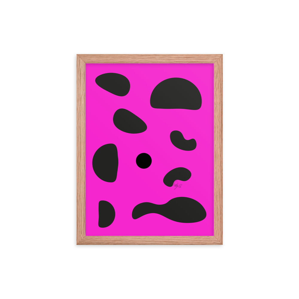 Dots pink framed poster