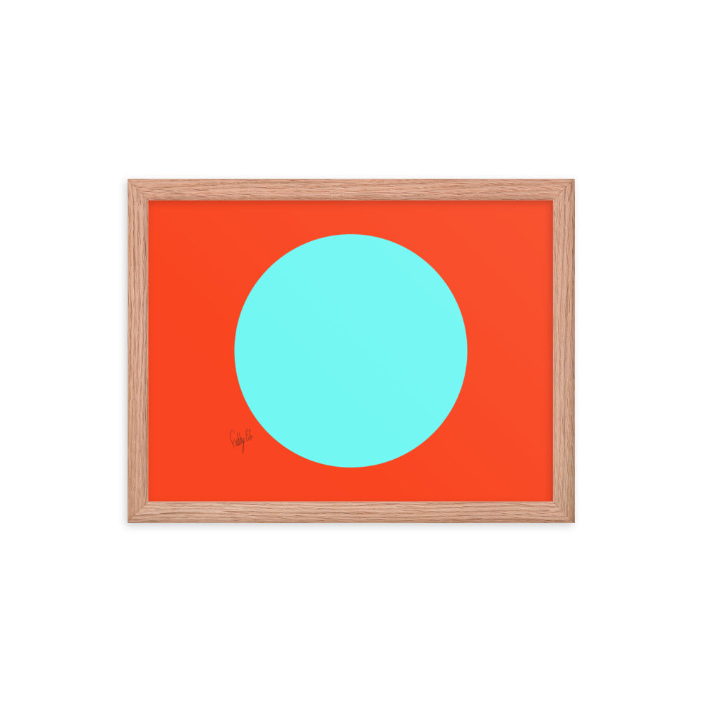 Circling around orange framed poster