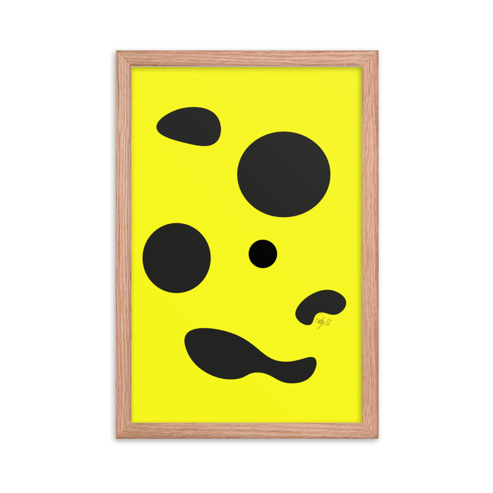 Dots yellow framed poster