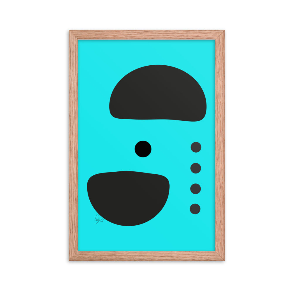 Dots taking sides blue framed poster