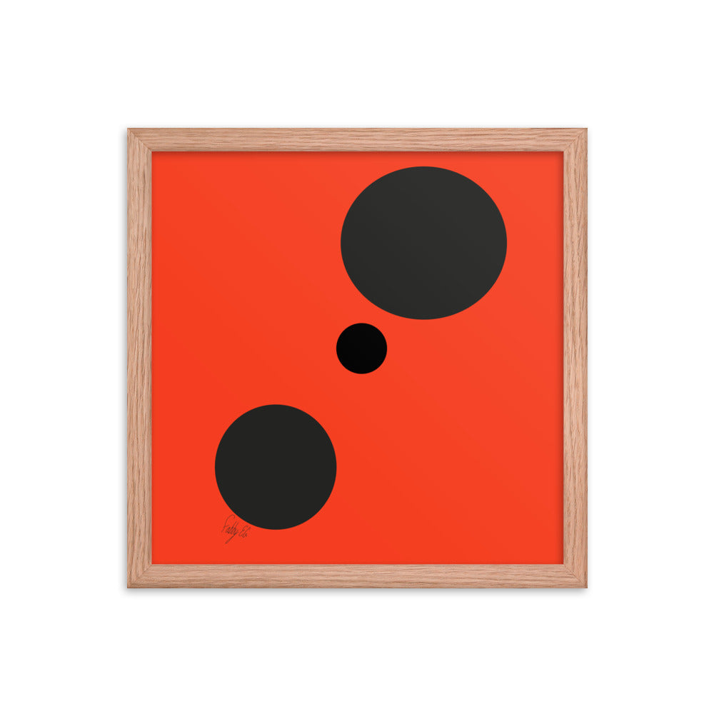 Dots orange framed poster