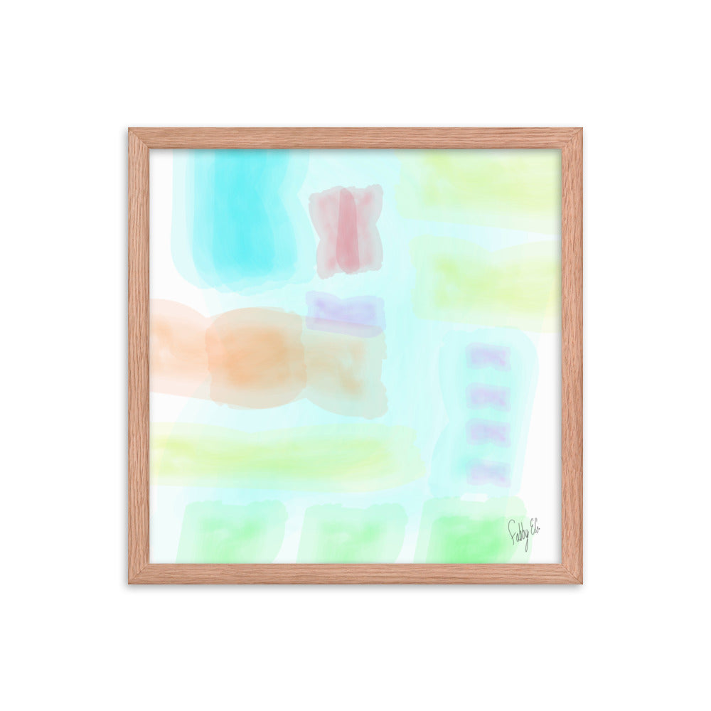 Watercolor abstract framed poster