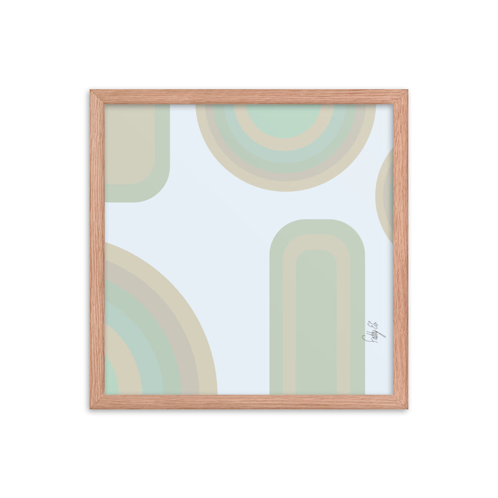 Neutral patterns blue framed poster