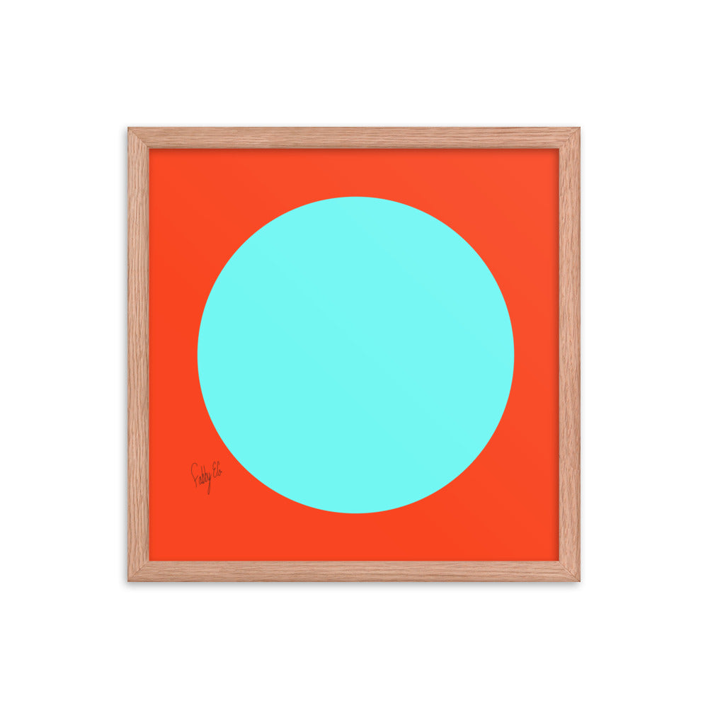 Circling around orange framed poster