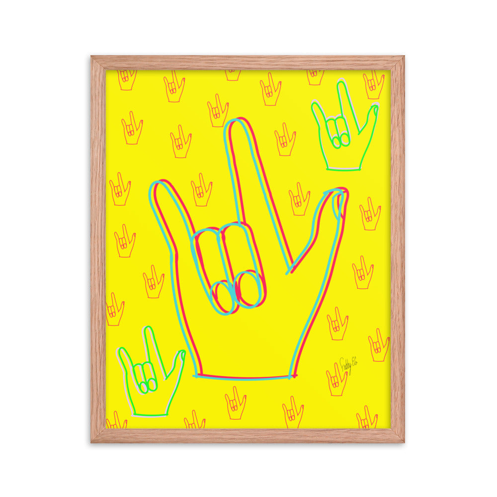 I love you sign language framed poster