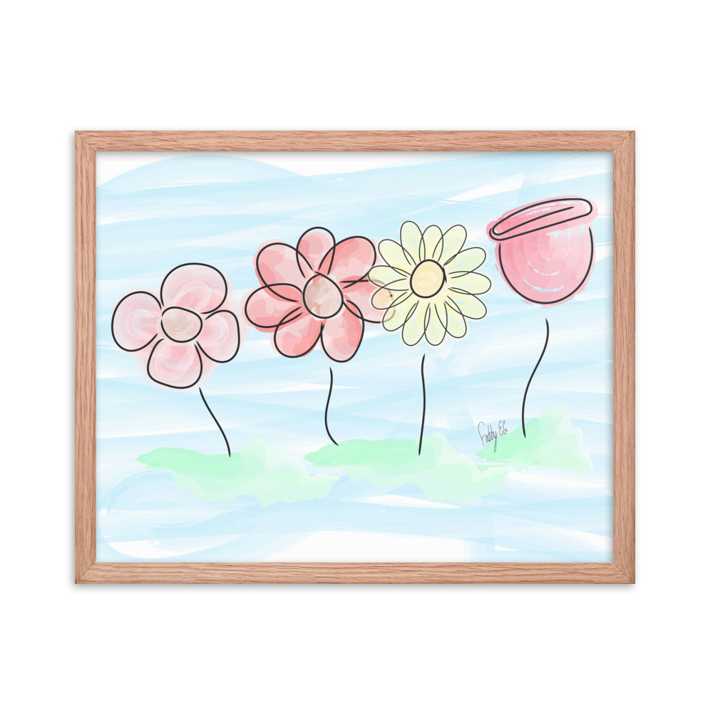 Buying myself four flowers framed poster