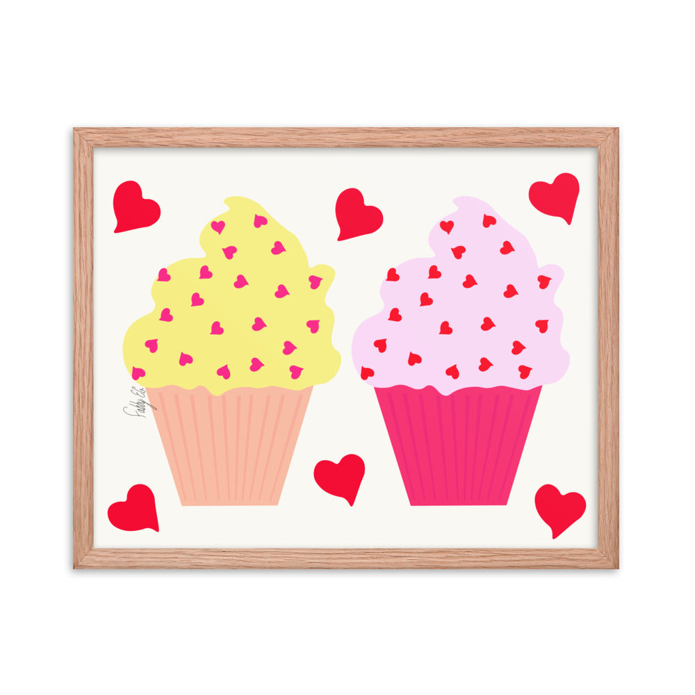 In memory of love cupcakes framed poster