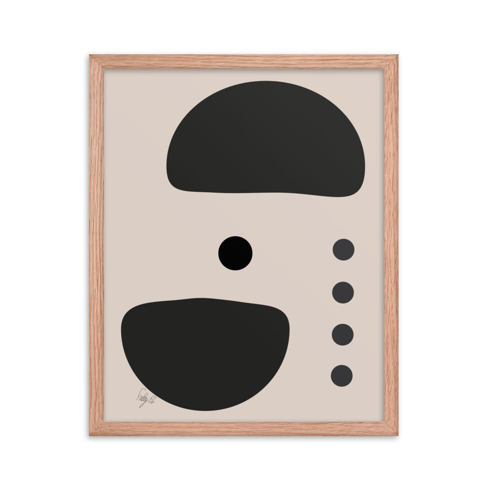 Dots taking sides Light pale framed poster