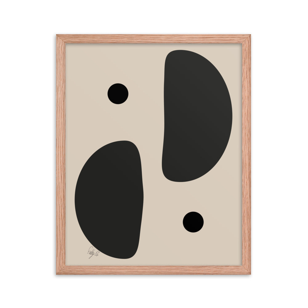 Mirror effect dots pale framed poster
