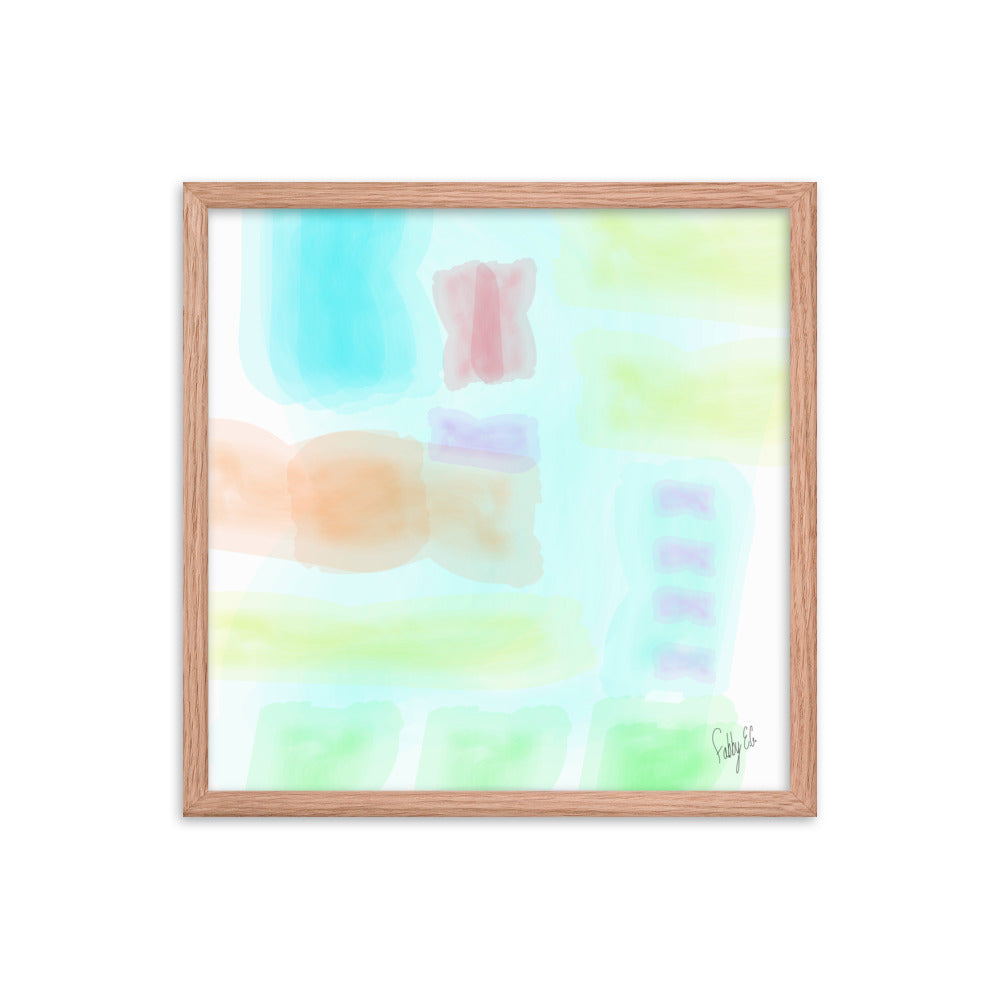 Watercolor abstract framed poster