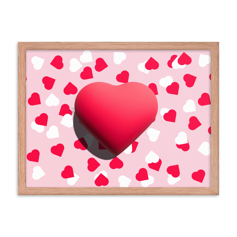 Valentines heart for love framed poster