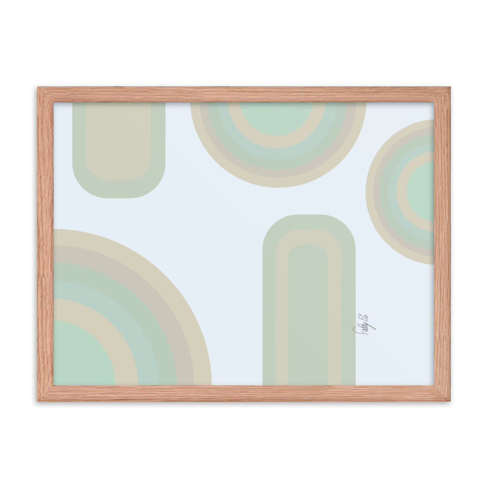 Neutral patterns blue framed poster