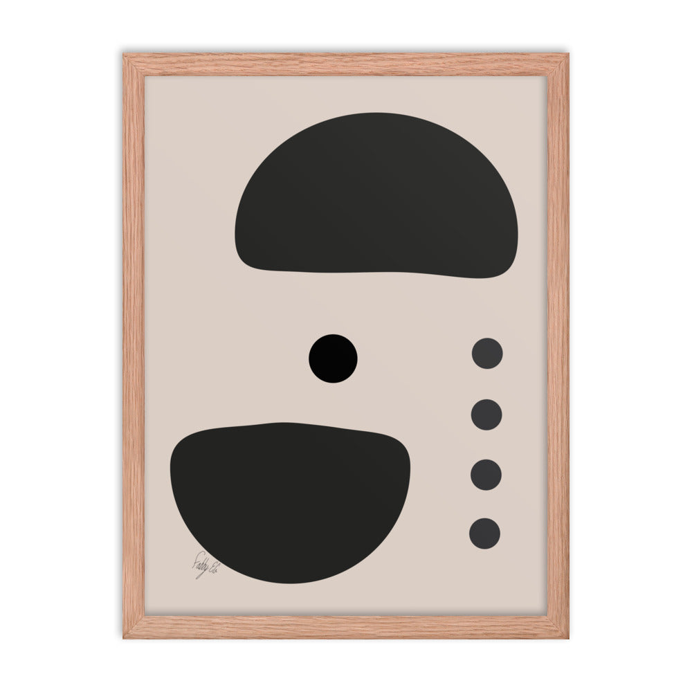 Dots taking sides Light pale framed poster