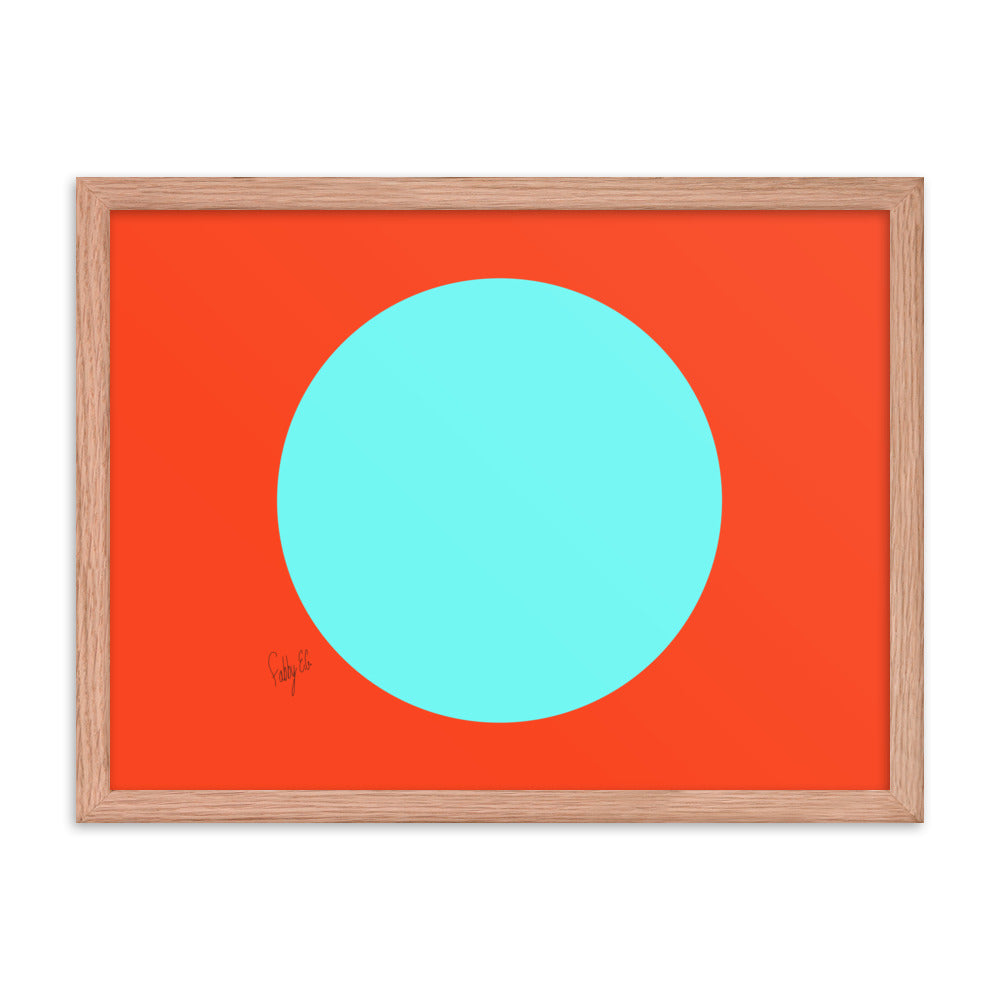 Circling around orange framed poster