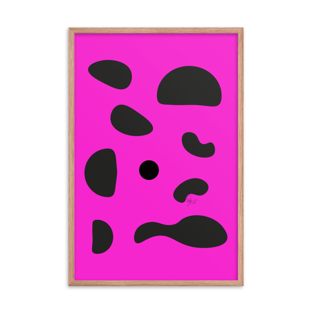 Dots pink framed poster