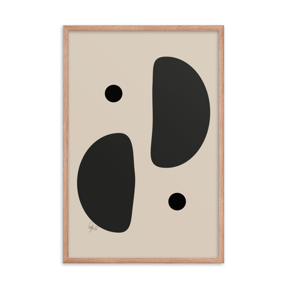 Mirror effect dots pale framed poster