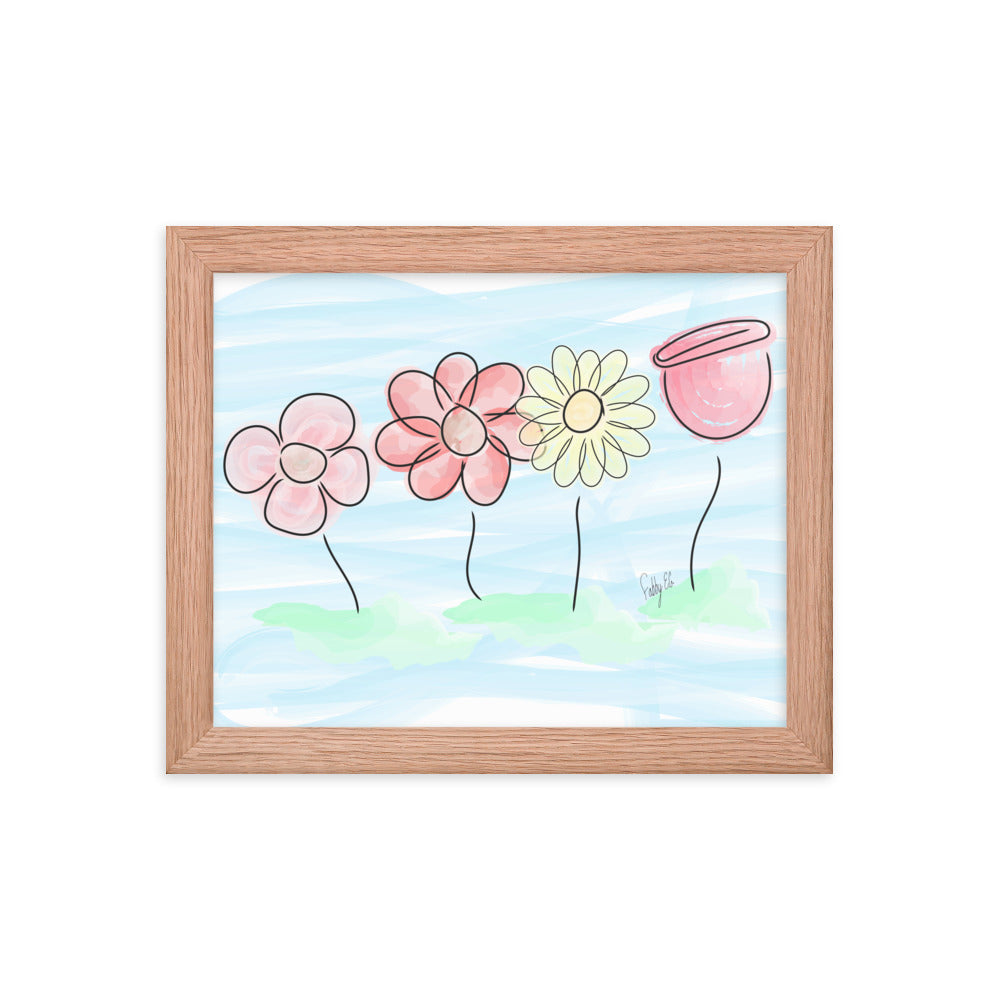 Buying myself four flowers framed poster