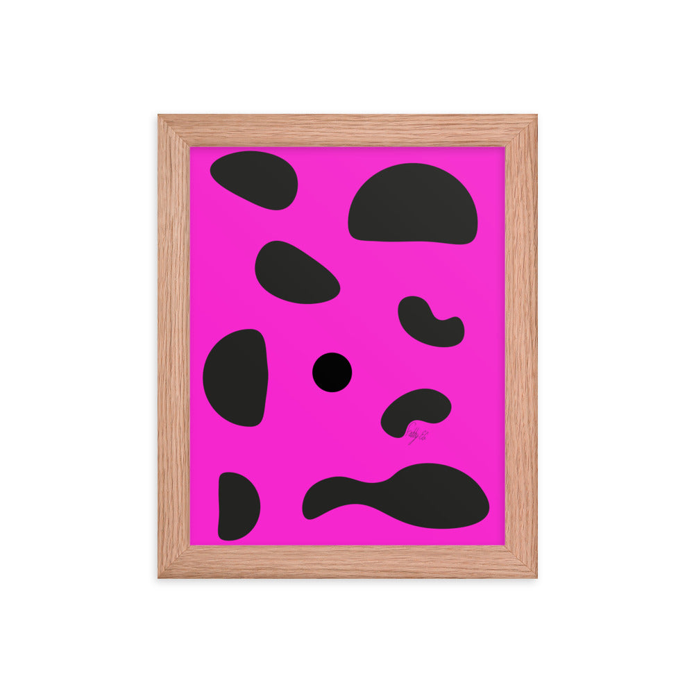 Dots pink framed poster