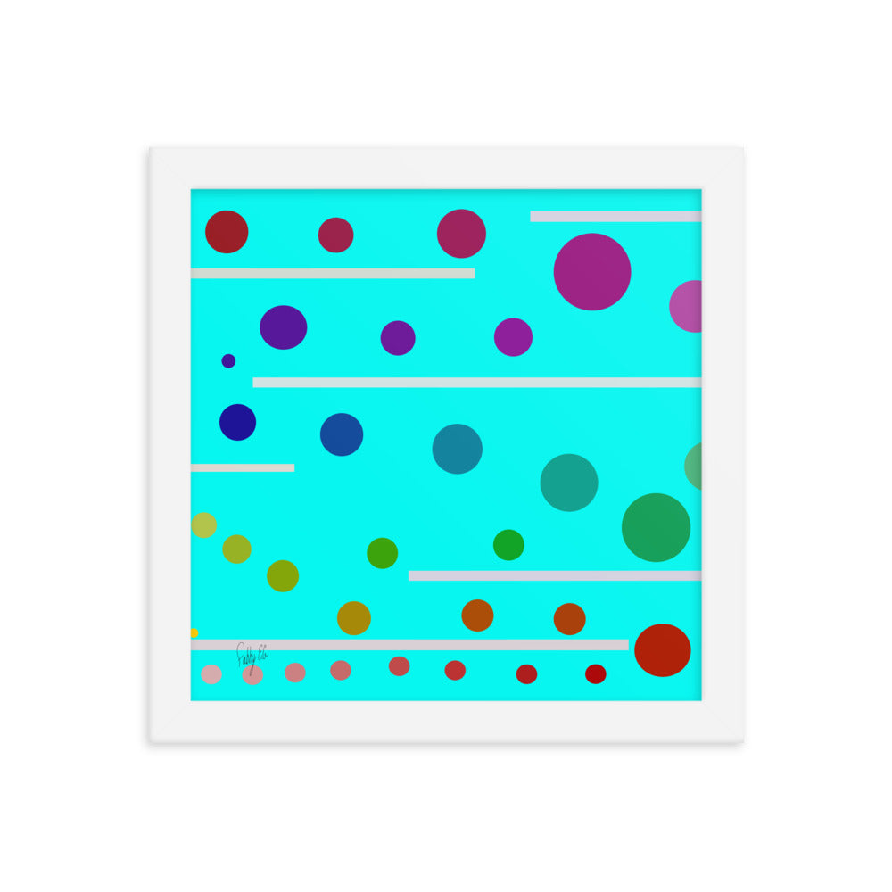 Follow along cyan blue framed poster