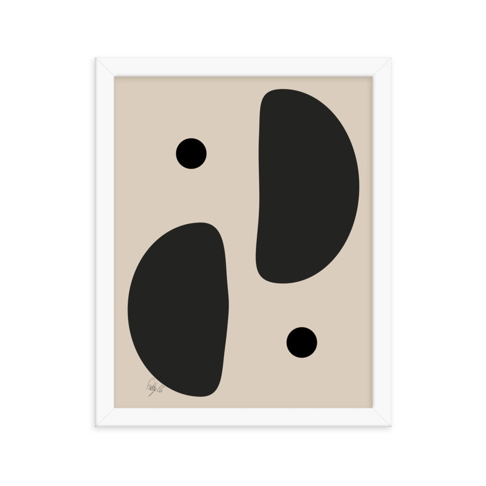 Mirror effect dots pale framed poster