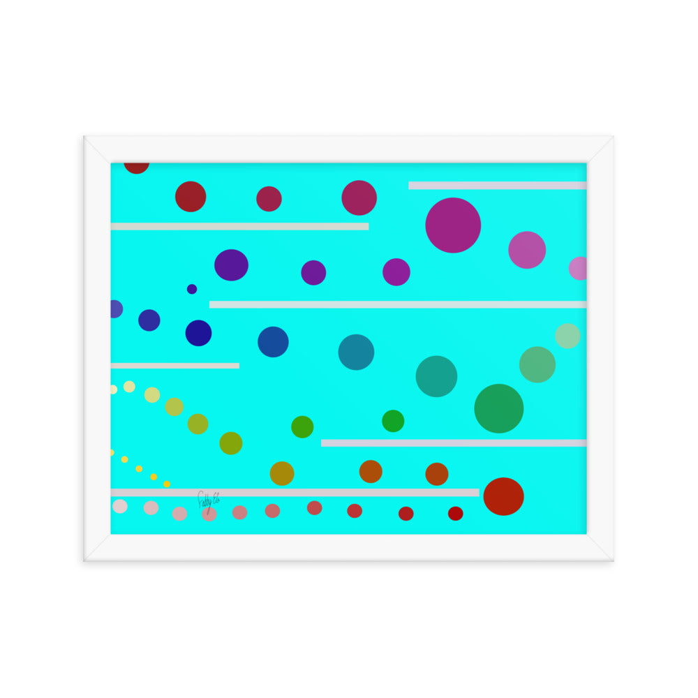 Follow along cyan blue framed poster