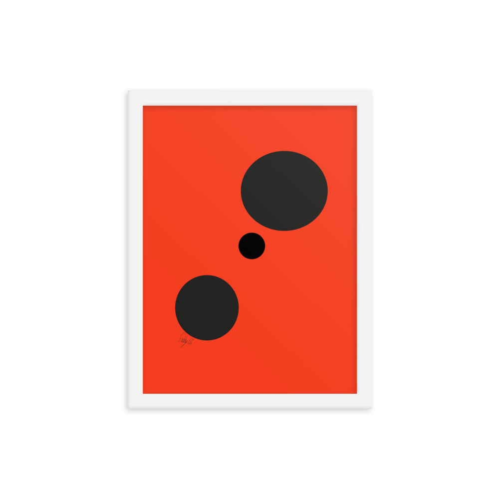 Dots orange framed poster