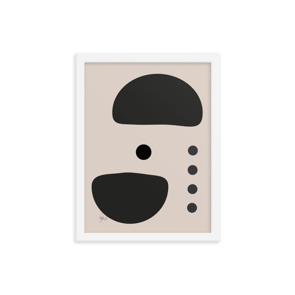 Dots taking sides Light pale framed poster