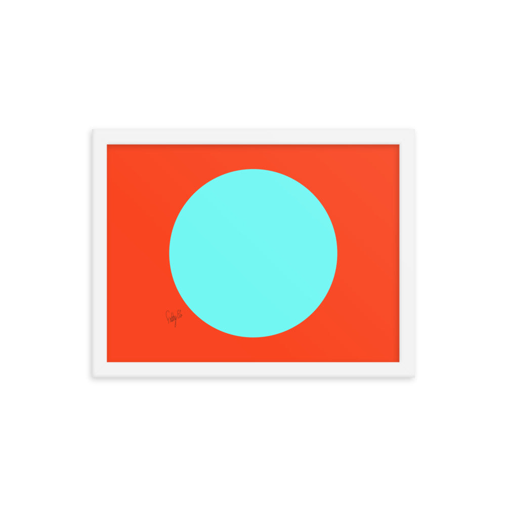 Circling around orange framed poster