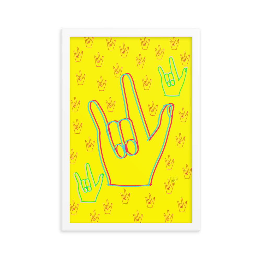 I love you sign language framed poster