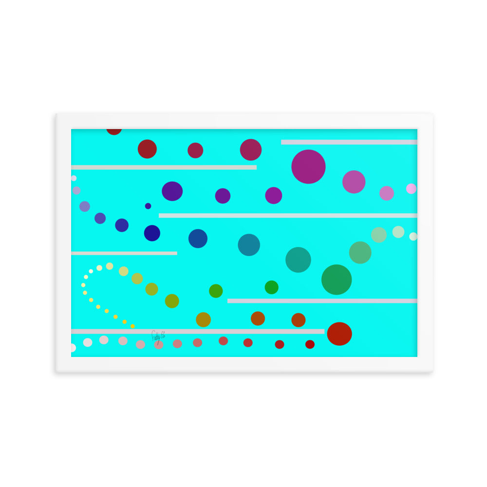 Follow along cyan blue framed poster