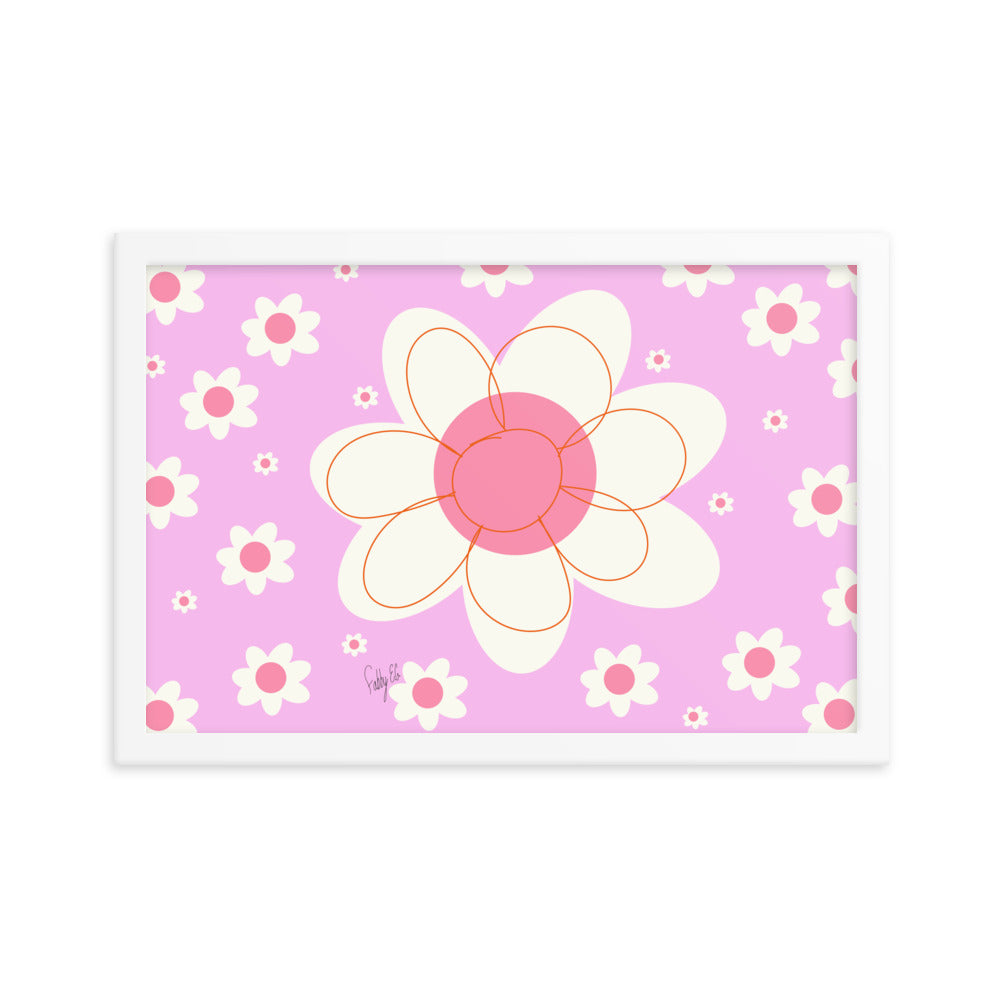 Yellow flower framed poster