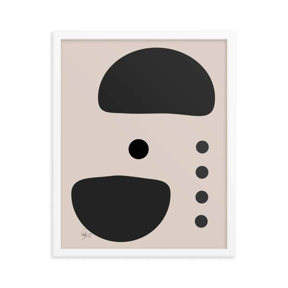 Dots taking sides Light pale framed poster