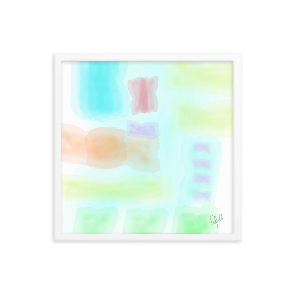 Watercolor abstract framed poster