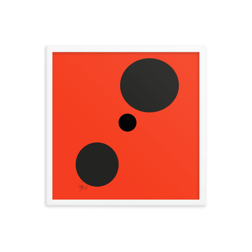 Dots orange framed poster